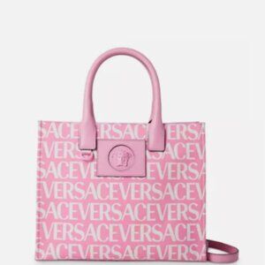 NWT Authentic Versace La Medusa Allover Logo Small Tote Bag - Baby Pink US $985